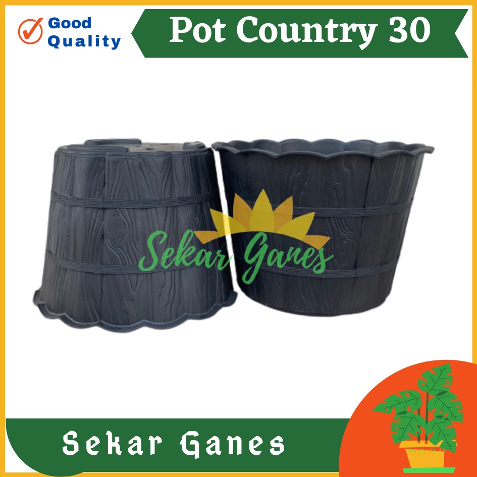 Pot Shallom Country 30 Hitam Pot Motif Gentong Kayu Tebal Cantik Pot Bunga Putih Besar Murah - Pot Motif Bambu Putih SHALLOM COUNTRY 30 pot bunga putih motif gentong kayu tebal cantik