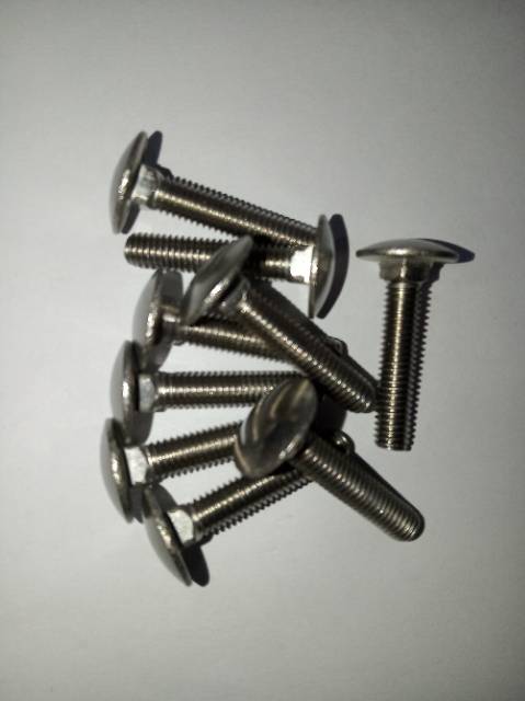 Baut bemper M6 X 30 (3cm) stainless 304, cariaghe bolt, baut cb