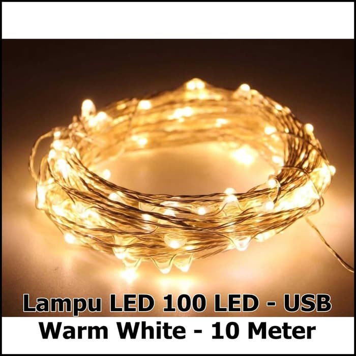 Kanai Lampu Hias Dekorasi USB 100 LED 10 Meter TYNDC 01 Warm White
