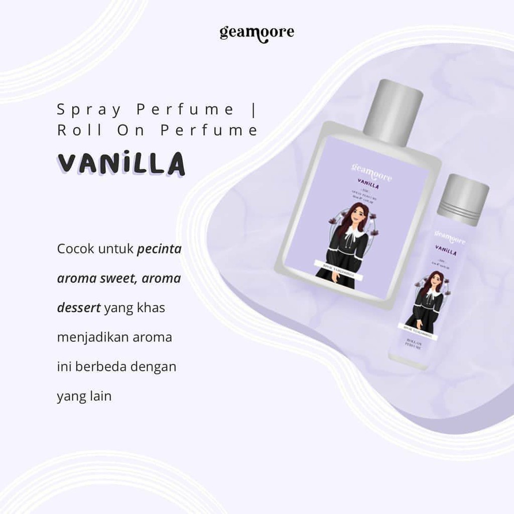 Geamoore Inspired Parfum 6 ml &amp; 30ml BPOM/Roll On &amp; Spray / Parfume Wanita Pria Unisex Tahan Lama