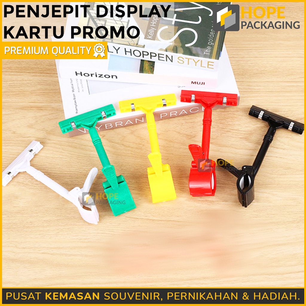 Penjepit Kartu Display Ukuran 17cm dan Penjepit Bening S / M / L