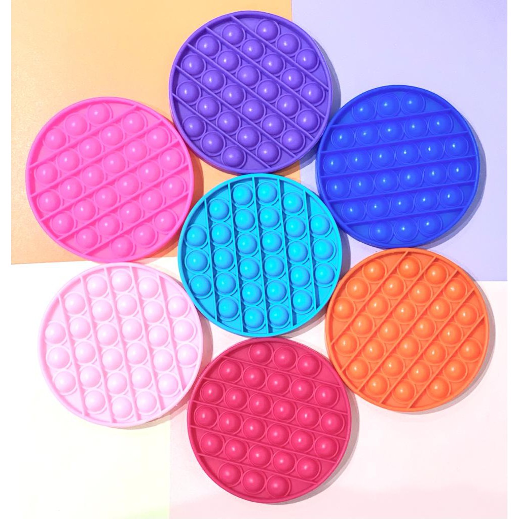 POP IT Fidget Toy mainan untuk penghilang stres pada anak Push bubble-Grd 2 rndm Bulat1pc