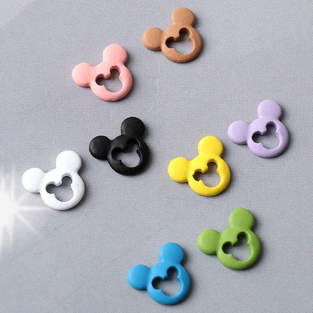 AUGUSTINA Agustina Mickey Kepala Nail Art Perhiasan Indah Berongga Perhiasan Mickey Mouse DIY Nail Art Ornamen