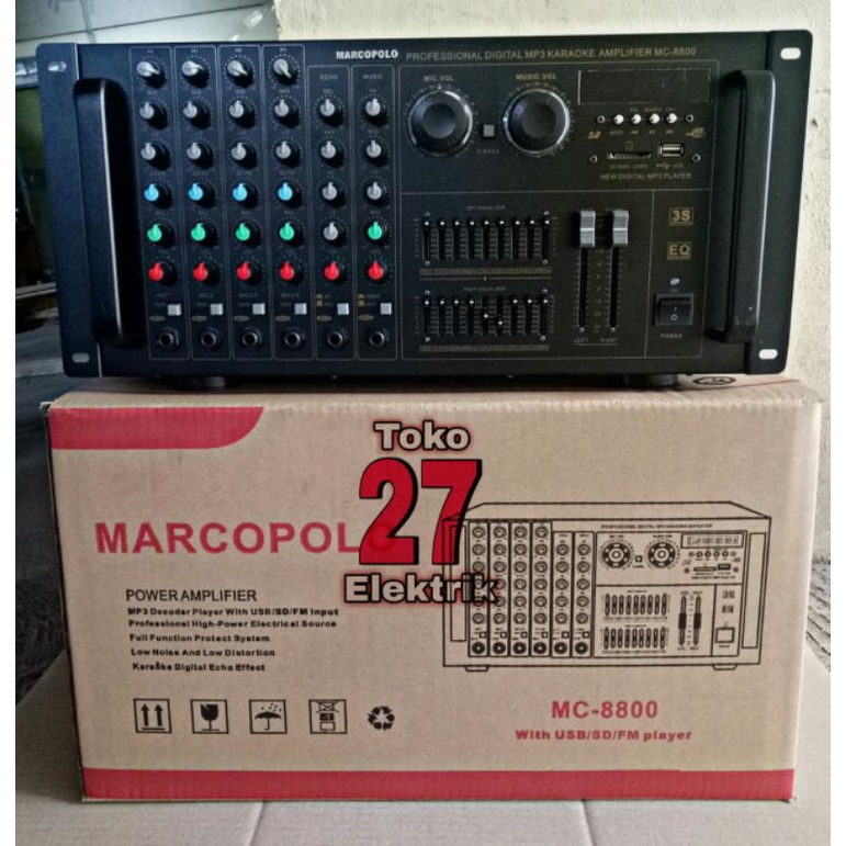 POWER AMPLIFIER MIXER MARCOPOLO MC 8800 KARAOKE