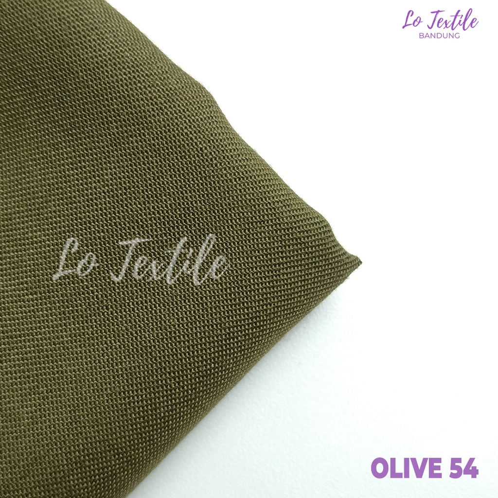 Kain Katun Toyobo Fodu Premium 0.5 Meter (Seri 1) - Bahan Katun Podu Cotton Koko Gamis Meteran-Army/Olive - 54