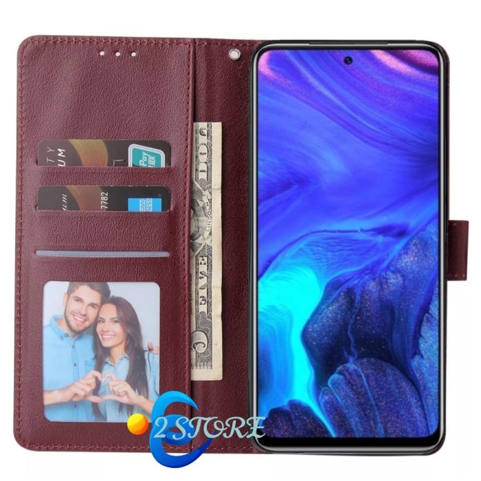 Aman Case Infinix Note 10 Pro Nfc Flip Cover Wallet Standing Dompet Casing Bagus