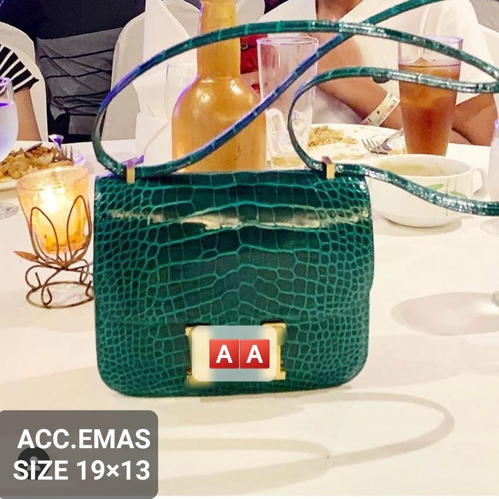 🅰️🅰️ TAS SLEMPANG CROCO FREE BOX DAN PAPERBAG LOGO GOLD / SLINGBAG CROCO / TAS GROSIRAN