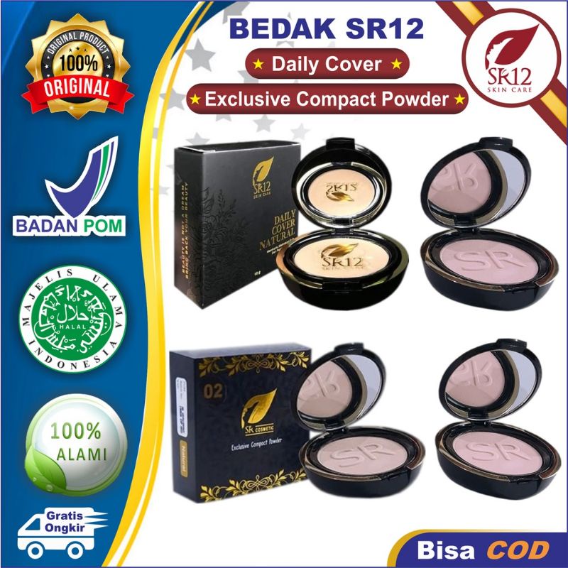 BEDAK SR12 ANTI LUNTUR BIKIN WAJAH GLOWING/BEDAK PADAT SR12/BEDAK NATURAL/BEDAK SR12/DAILY COVER SR1