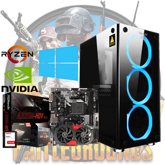Pc Gaming Amd Ryzen5-2400G Vga GTX 1050Ti 4GB SSD 240 GB