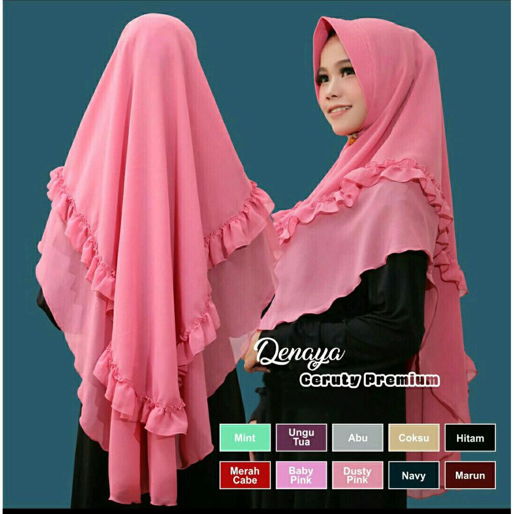 Khimar Jilbab Kerudung Instan Hijabku Vanilla Hijab Motif Hijab
