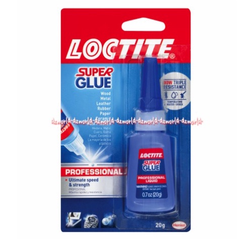 Loctite Super Glue 20gr Loctite Professional Ultimate Speed &amp; Strenght Loctit Loktite Lem Serbaguna Lem Cair Super Cepat Mengering Transparan Bening Lem Glue Warna Biru