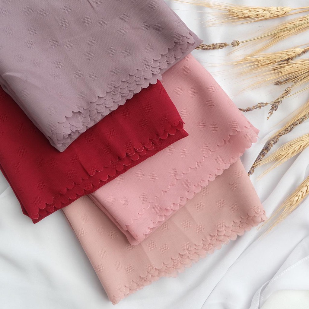 Hijab Segiempat Pollycotton / Hijab Potton Dobby