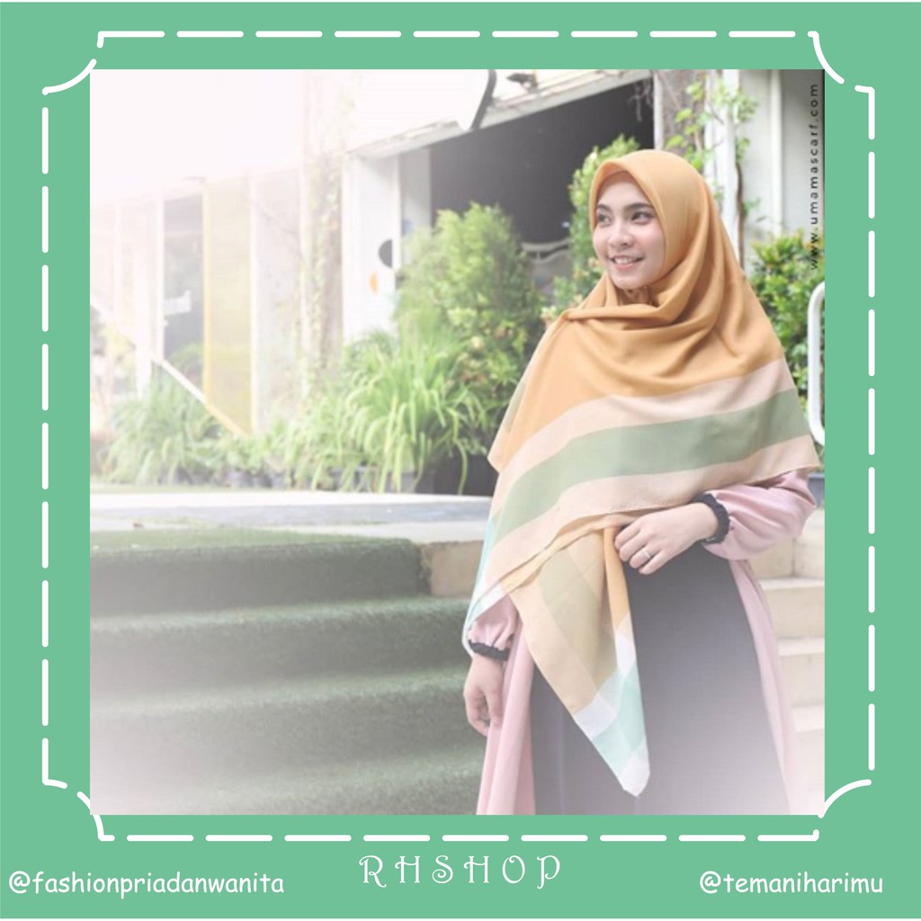 SEGIEMPAT JUMBO 140X140 SEGIEMPAT SYARI NOOR UMAMA HIJAB SYARI UMAMA KERUDUNG SYARI MOTIF GARIS