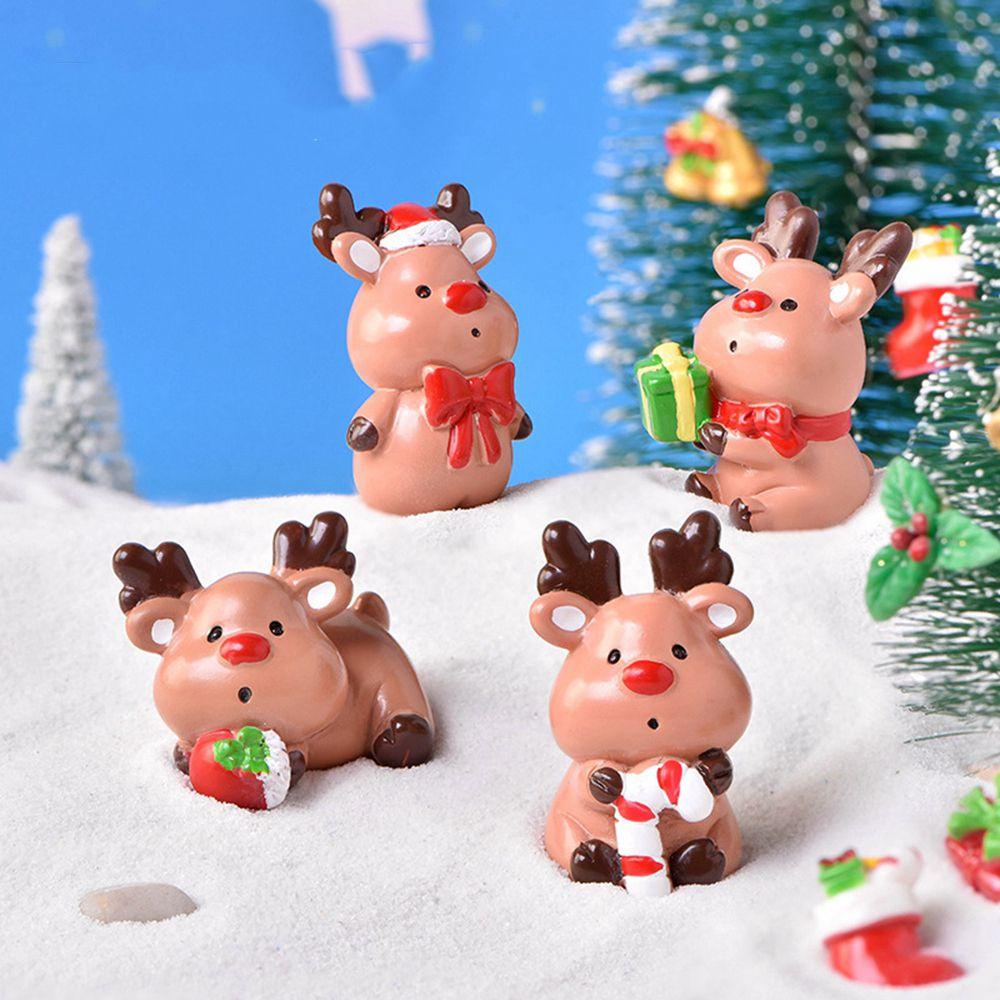 Augustina Elk Decoration Dekorasi Liburan Lucu Elk Series Patung Resin Perlengkapan Dekorasi Dekor Natal