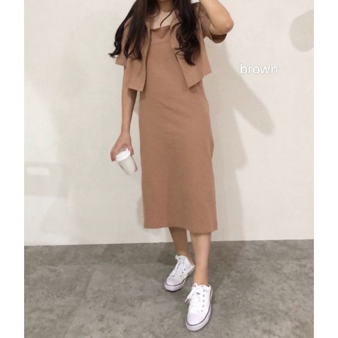 nicole setelan blazer long dress wanita