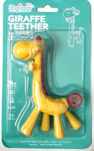 Mom Ange Giraffe Teether | Gigitan Bayi 3m+ | Teether Jerapah | Mainan Gigi Bayi Teething Toys