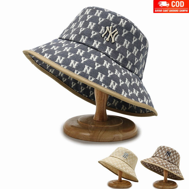 NEXTSTOP-136 Topi Bucket Wanita Gaya Kasual Bordir Pantai Hat Visor Lebar outdoor