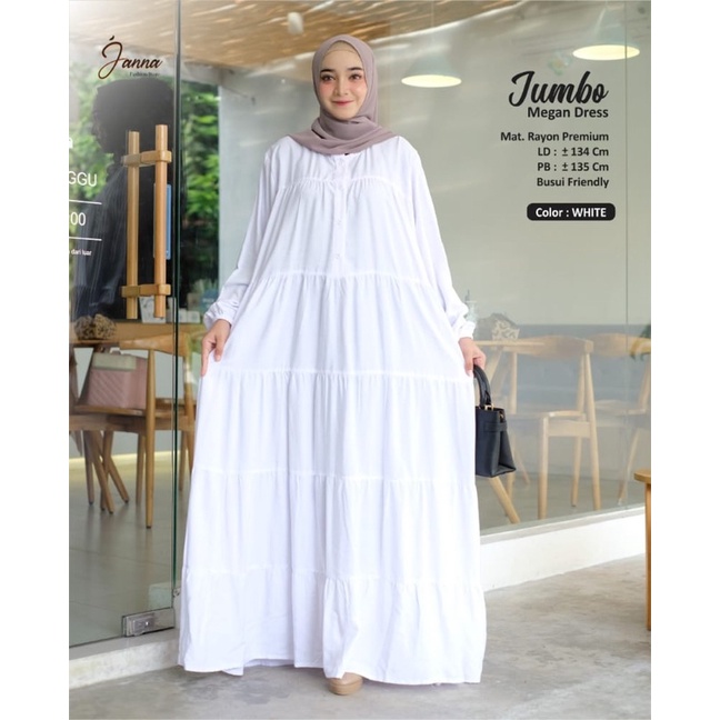 NEW MEGAN DRESS JUMBO LD134 MATT RAYON PREMIUM ORIGINAL JANNA