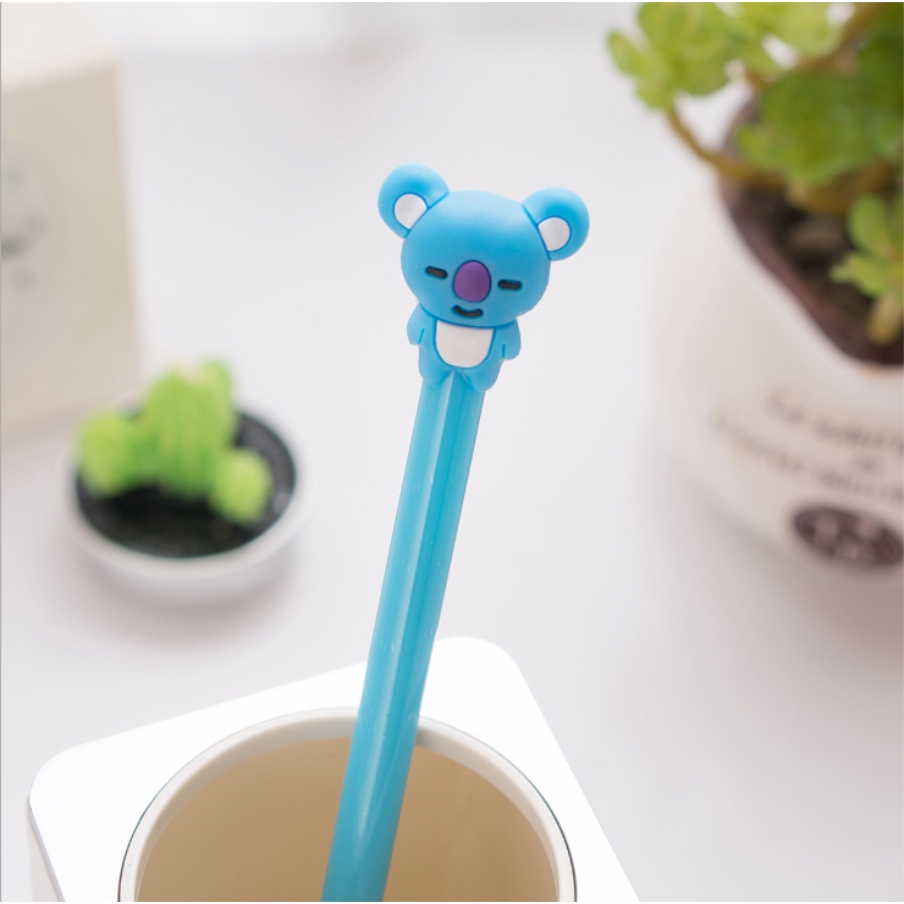 Ready Stock KPOP   Cute Black Ink Gel Pen Kawaii Cartoon Ballpoint School Stationery