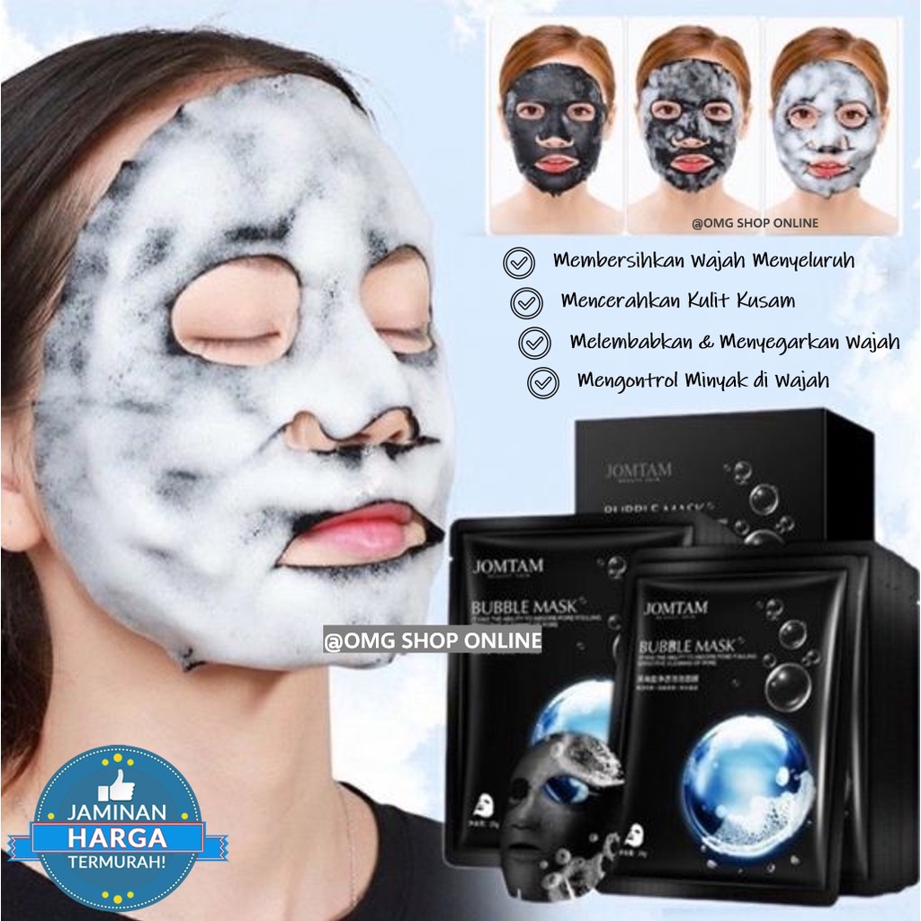 [NEW] Termurah !! JOMTAM Bubble Mask Masker Wajah Gelembung Amino Oksigen / Masker Wajah Pemutih dan Glowing JOMTAM / Masker Wajah Viral Masker Komedo Sheet Mask Masker Images Bubble Mask Amino Acid Skincare Alami - Masker Wajah Organik Korea