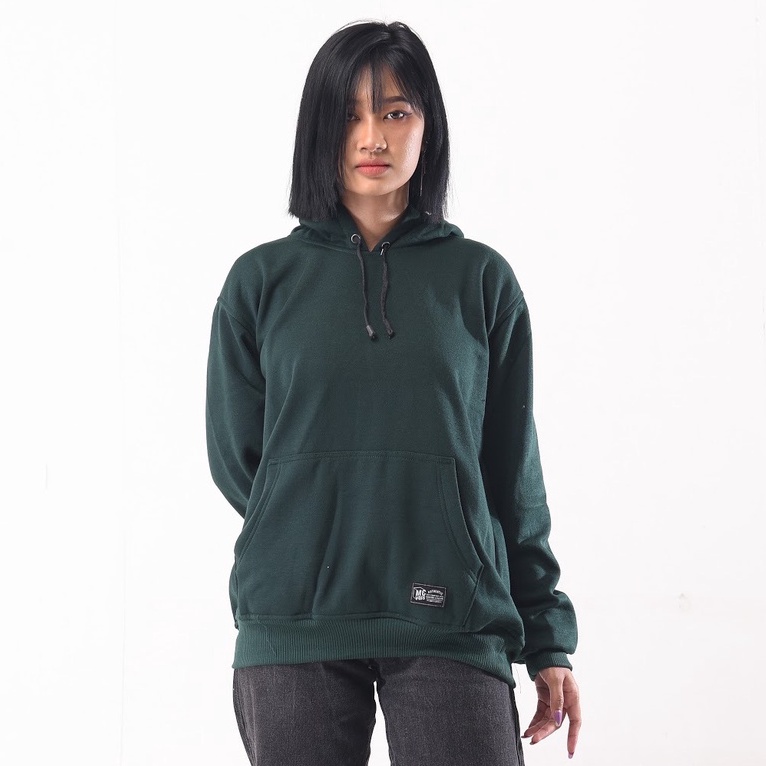 Mcvois Sweater Hoodie Polos Hijau Botol Pria Wanita Premium