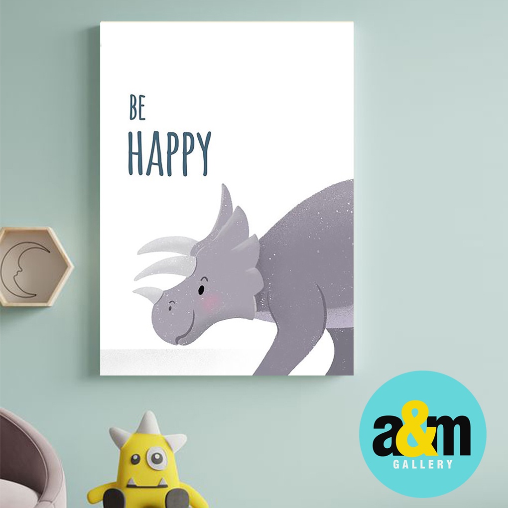 Poster Kayu Hiasan Dinding Kamar Bayi dan anak Gambar Dynosaurus ( A4 ) Dekorasi Kamar anak Wall decor Edukasi Gambar Tema Dynosaurus - A&amp;M