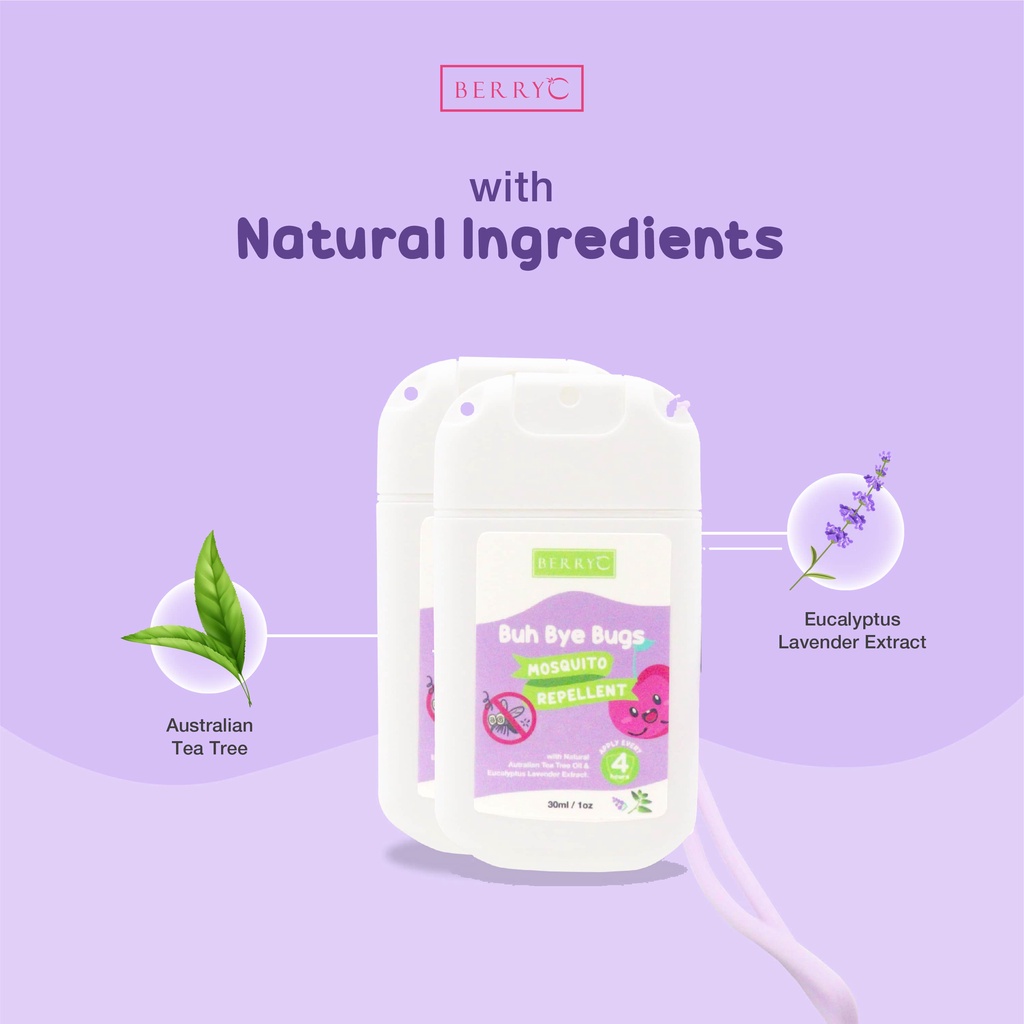 Berry C Buh Bye Bugs Mosquito Repellent 30ml / 100ml  - BerryC BuhByeBugs Anti Gigitan Serangga Nyamuk 30 ml / 100 ml