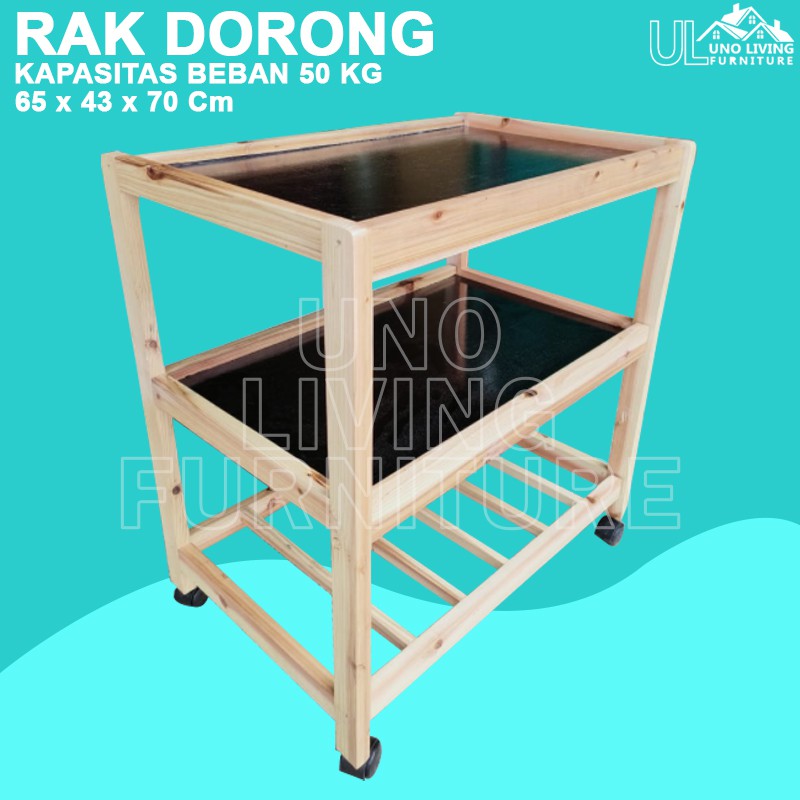 MEJA RAK DORONG TV DISPENSER 3 SUSUN DENGAN RODA MINIMALIS RAK MINIMALIS