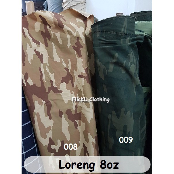 Bahan Kain Loreng Camo 8oz Militer Tentara TNI Kopasus Abri Celana Cargo