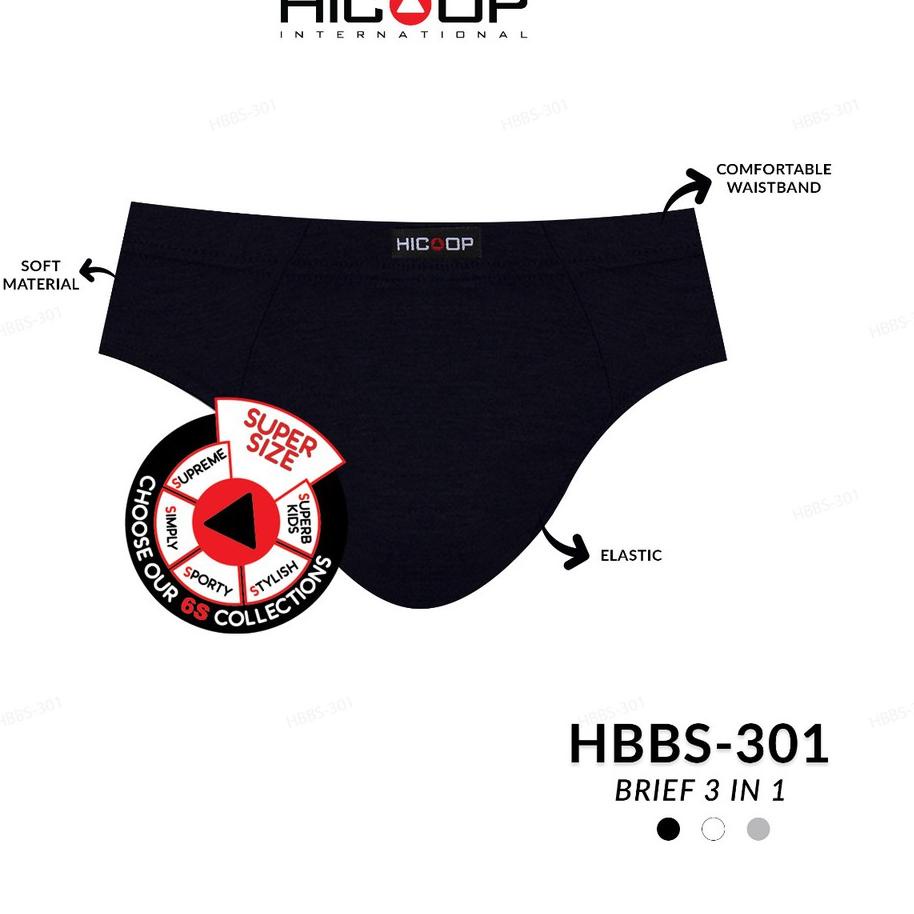 ❅ Hicoop Celana Dalam Big Size Pria oversize jumbo HBBS 301 - 3 IN 1 ☃