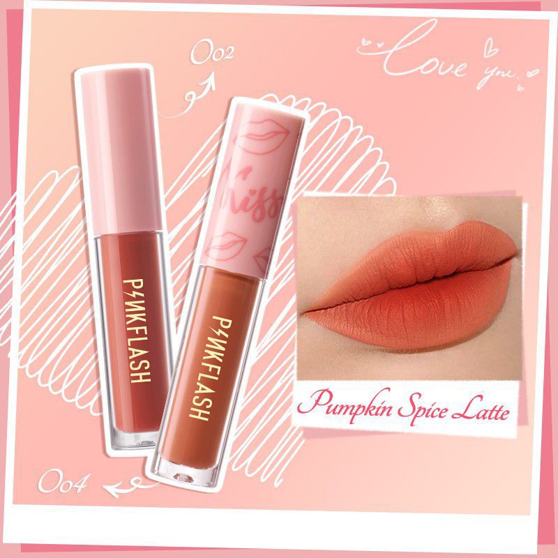 pinkflash ombre lipcream murah  2 pcs # 002+004 pumpkin spice latte