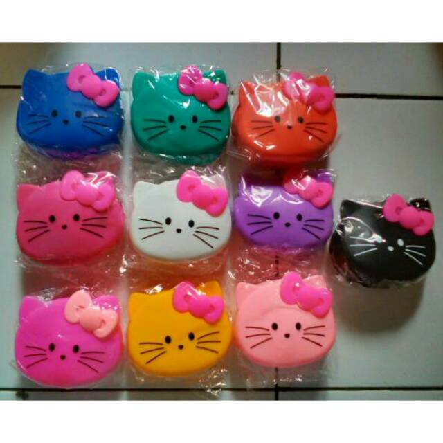 dompet koin silikon resleting hellokitty