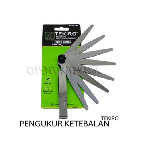 TEKIRO FEELER GAUGE 13 BLADE 0,05 - 1,00 MM - ALAT UKUR JARAK CELAH KLEP 0.05-1.0MM - ALAT SETELAN K