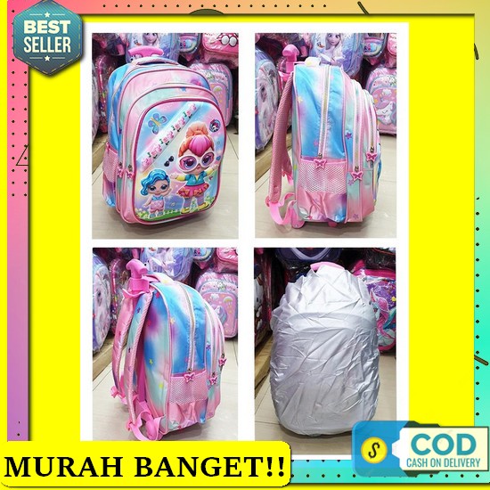 Tas Trolley Ransel Polo Winstar 3951 Bahan Kipling Premium Promo Tas Dorong Trolley Sd Anak Peremp