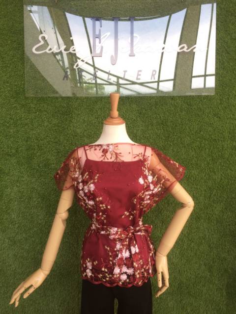 FREESIA TOP - atasan wanita/atasan brokat wanita/atasan brokat satin/baju elegant wanita