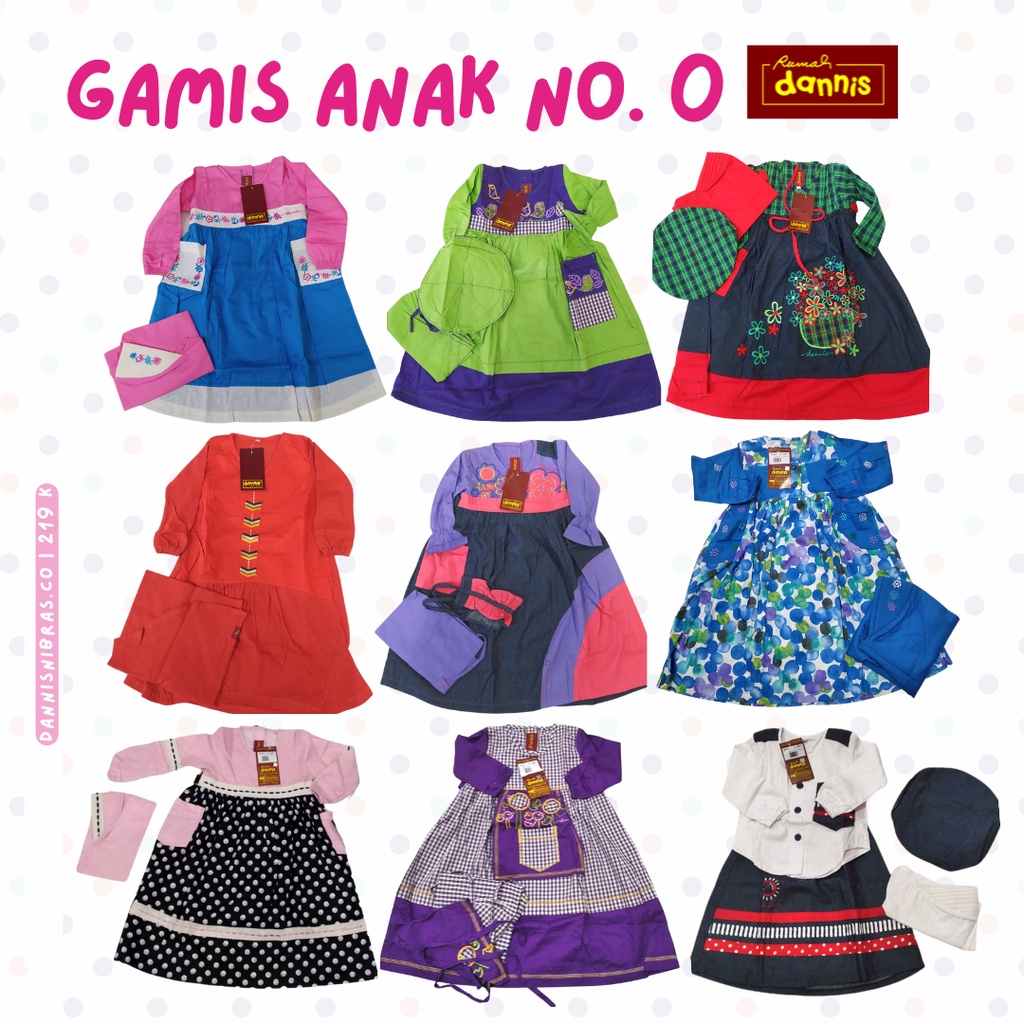 Dannis Anak 0 Perempuan Gamis Set Reguler JA0 baju muslim ngaji danis dennis katun adem promo