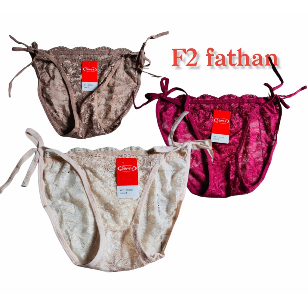 celana dalam Wanita sorex/cd brukat renda tali samping art 16315/16306