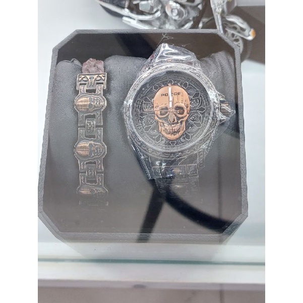 Jam tangan POLICE tali rantai pria/cowok original 100 % free digitec 2 time original