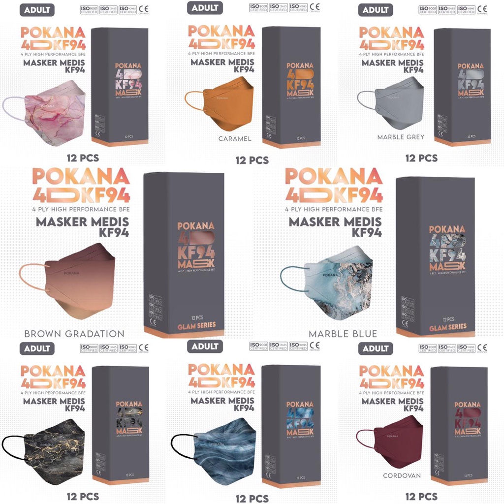 Masker Pokana kF94 isi 12 (4ply)