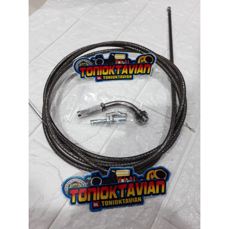Kabel gas motor kabel gas serat karbon 190cm kabel selang gas motor universal