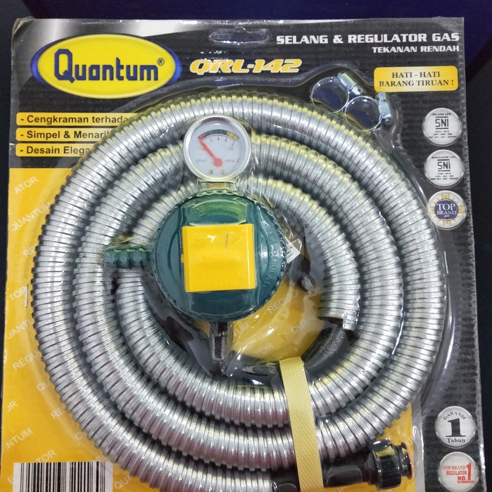 Selang + Regulator LPG Meter Quantum | Tekanan Rendah QRL-142