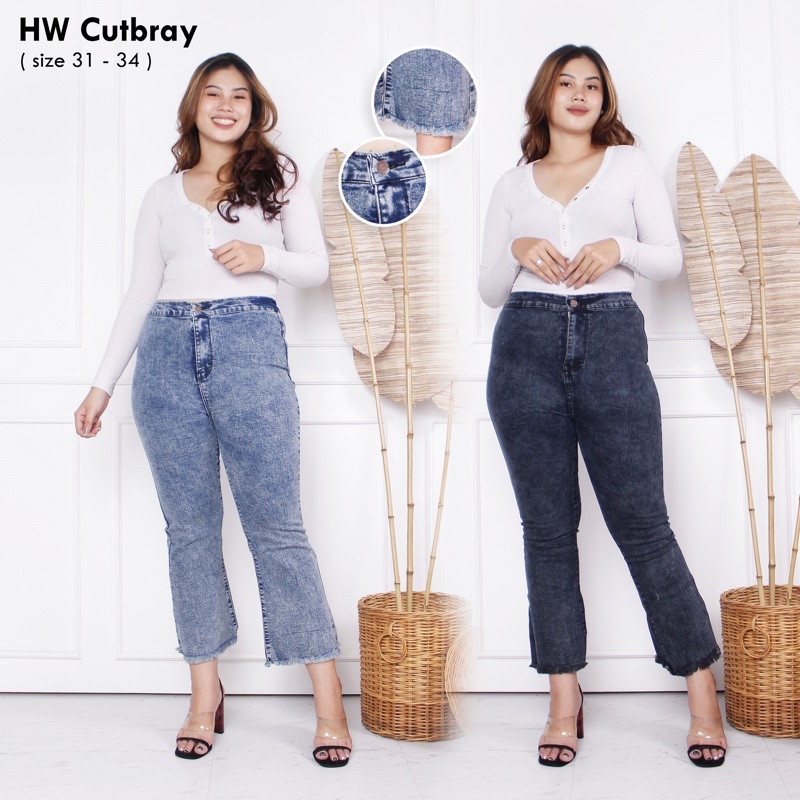 TRIVELA - HW CUTBRAY JUMBO RAWIS SNOW / HW JEANS CUTBRAY BIG SIZE