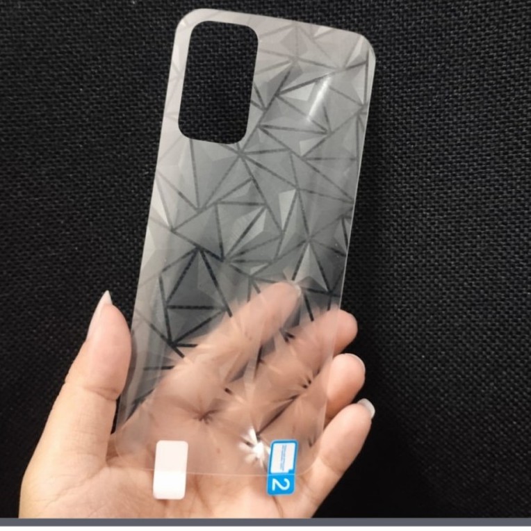 REDMI NOTE 10 10S 10 PRO NOTE 9 9 PRO 10 5g 10C 9T 9A 9C 9 ANTI GORES BELAKANG SKIN DIAMOND ANTI JAMUR GARSKIN PELINDUNG BELAKANG TRANSPARAN 3D SPIRAL redmi 10 c