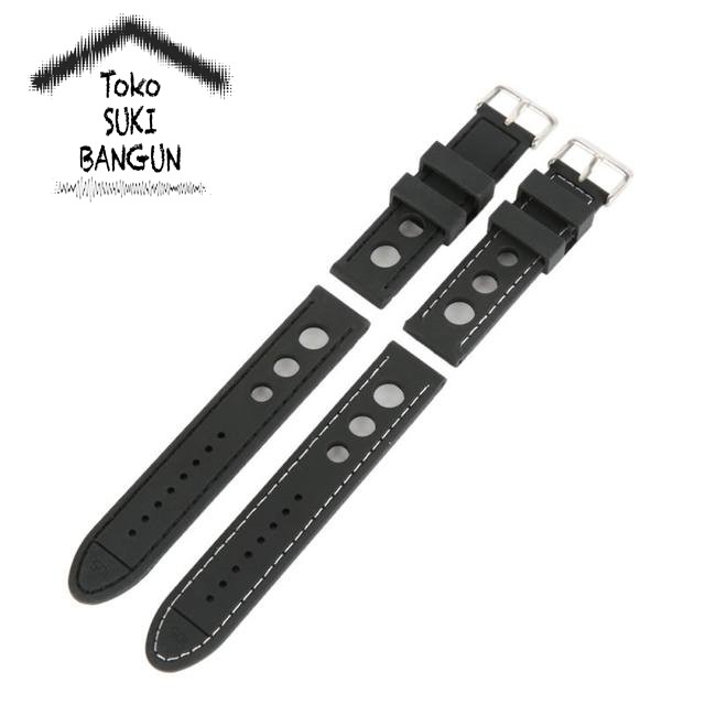 TALI JAM 22mm Rubber TRIPLE BIG HOLE Silicone Watch Band Strap