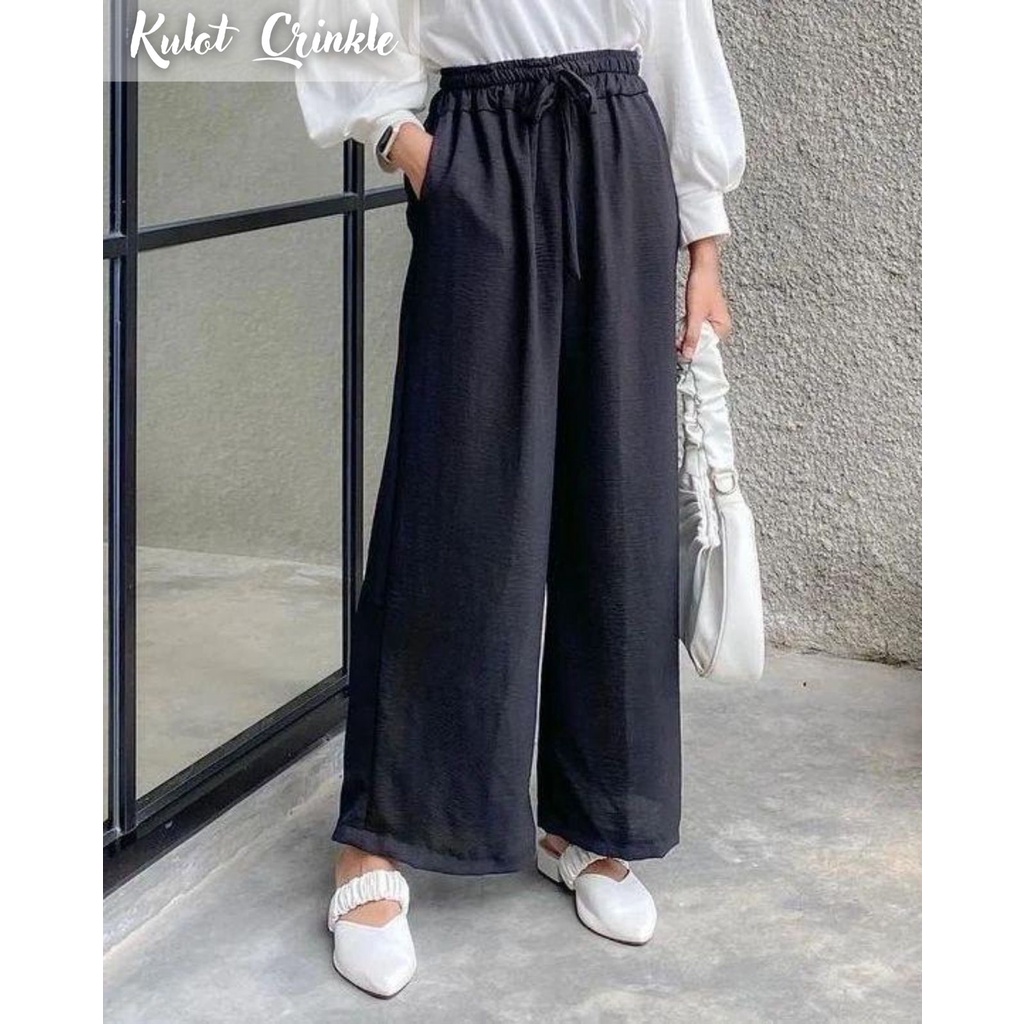 Celana Kulot Crinkle Premium / Kulot Crinkle Highwaist / Ruby Kulot Crinkle