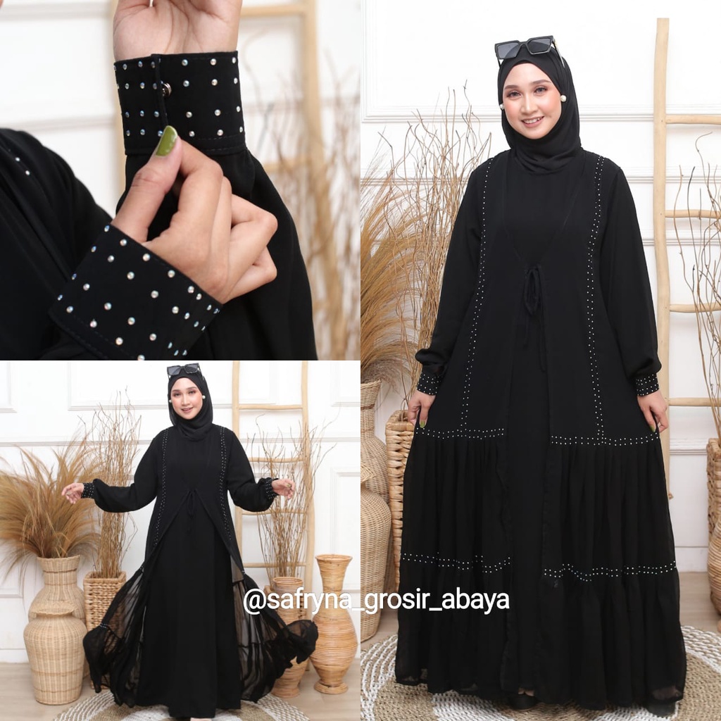 New Exclusive Abaya Gamis Htm Saudi Fashion Muslim Arab Syari Zephy Turky Umroh Dubay Mahani by safr
