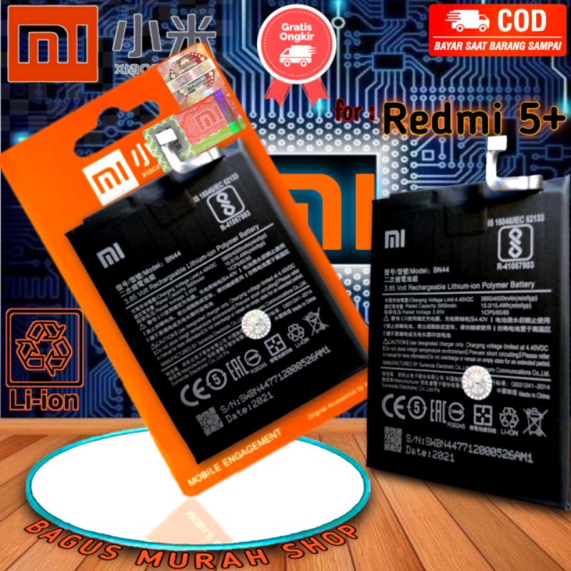 BATERAI BATTERY REDMI 5 PLUS BATRE REDMI 5+ BN44 BN 44 BATU HP BN-44