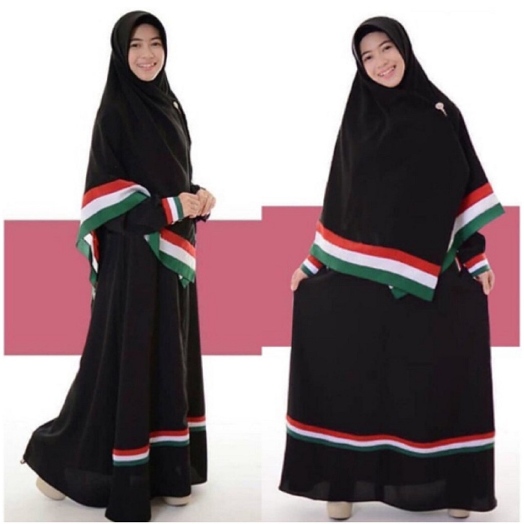 GAMIS PALESTINE + KHIMAR 2 SISI set gamis palestina real pict