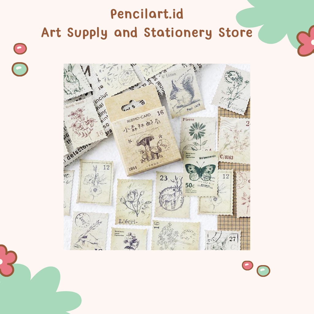 

Stiker Segel Kotak Jurnal Gaya vintage Seri Hutan Kecil Untuk Dekorasi Scrapbook
