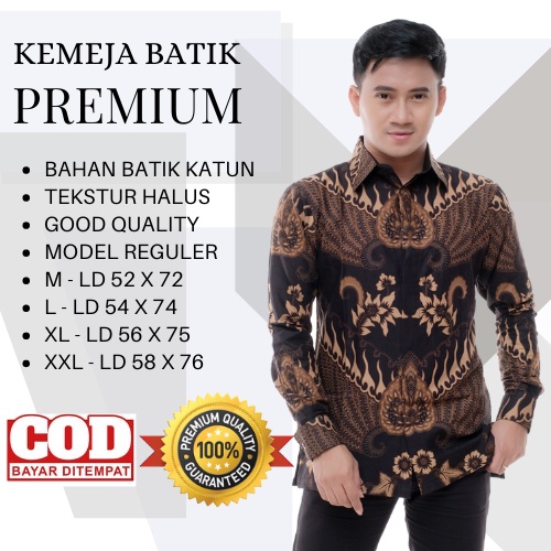 KEMEJA BATIK ARTONESIA MOTIF GARUDA HITAM M L XL XXL LENGAN PANJANG